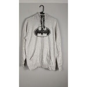 Batman Hoodie Grey Pullover Size M – DC Comics Official‎ – Six Flags Merch